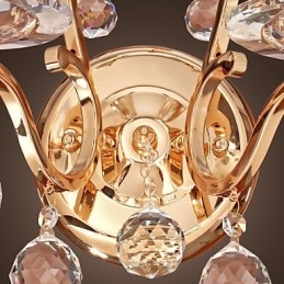 Goldene Kristall-Wandleuchte mit 2 Lichtern