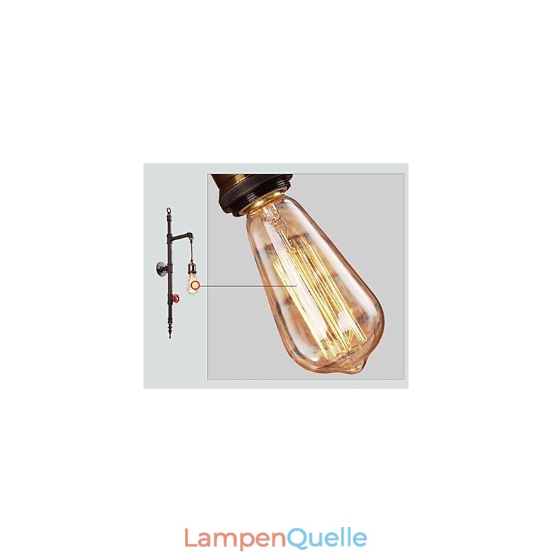 Die Rohrwand der ländlichen kreativen Retro-Raketenwandlampe