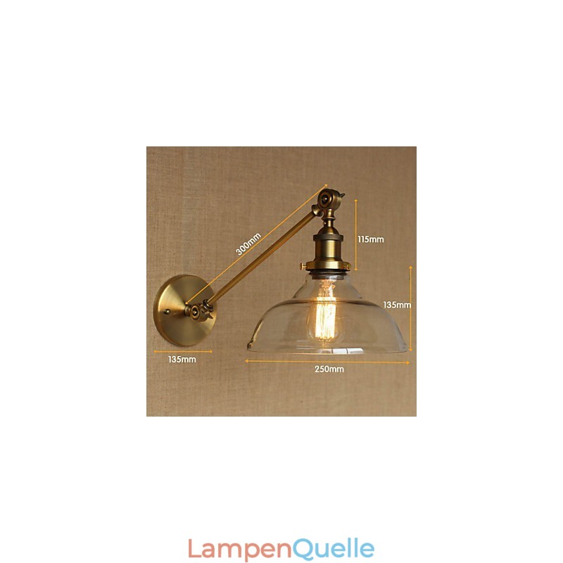 Die Eisen Glas Bronze Messing Arm Stil Retro Kreative Amerikanischen Land Halle Schlafzimmer Wand Lampe