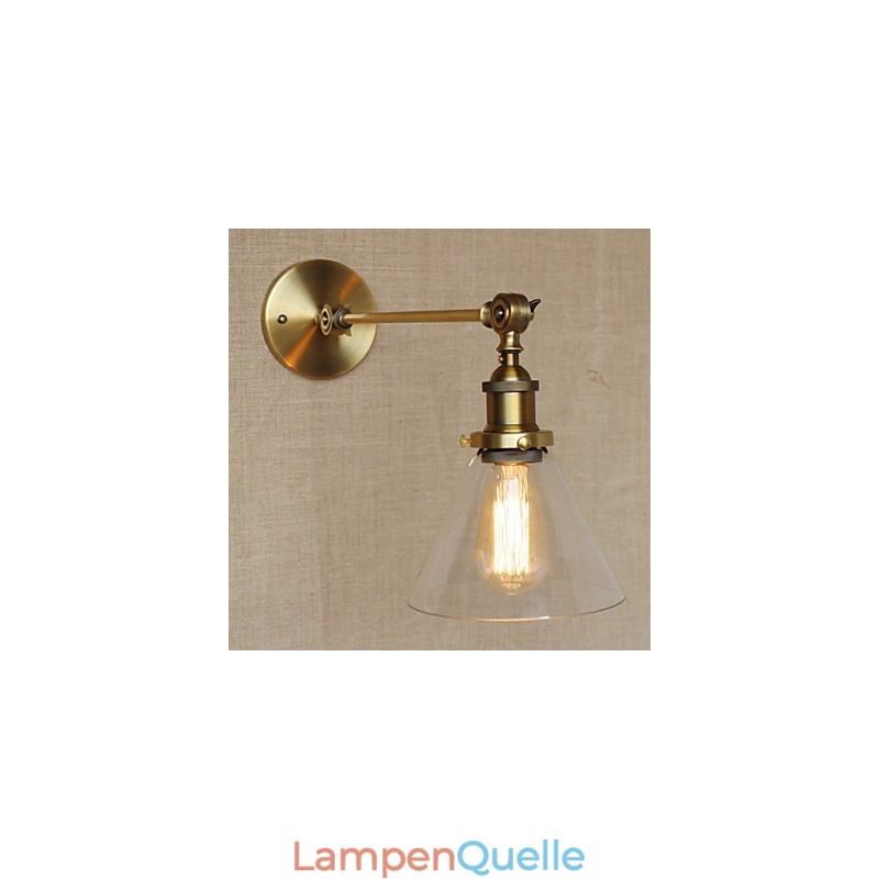 Die Eisen Glas Bronze Messing Arm Stil Retro Kreative Amerikanischen Land Halle Schlafzimmer Wand Lampe