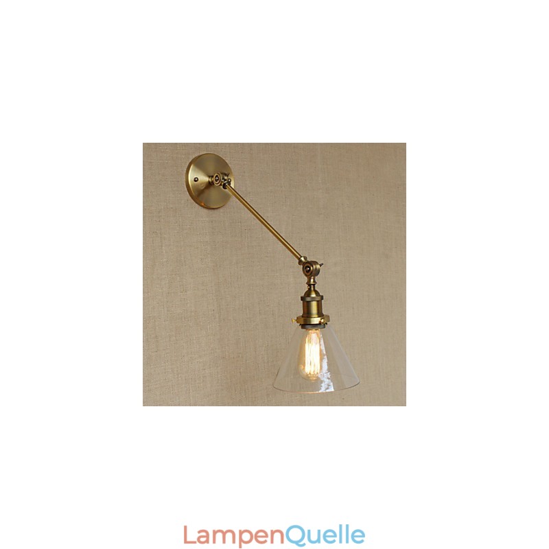 Die Eisen Glas Bronze Messing Arm Stil Retro Kreative Amerikanischen Land Halle Schlafzimmer Wand Lampe