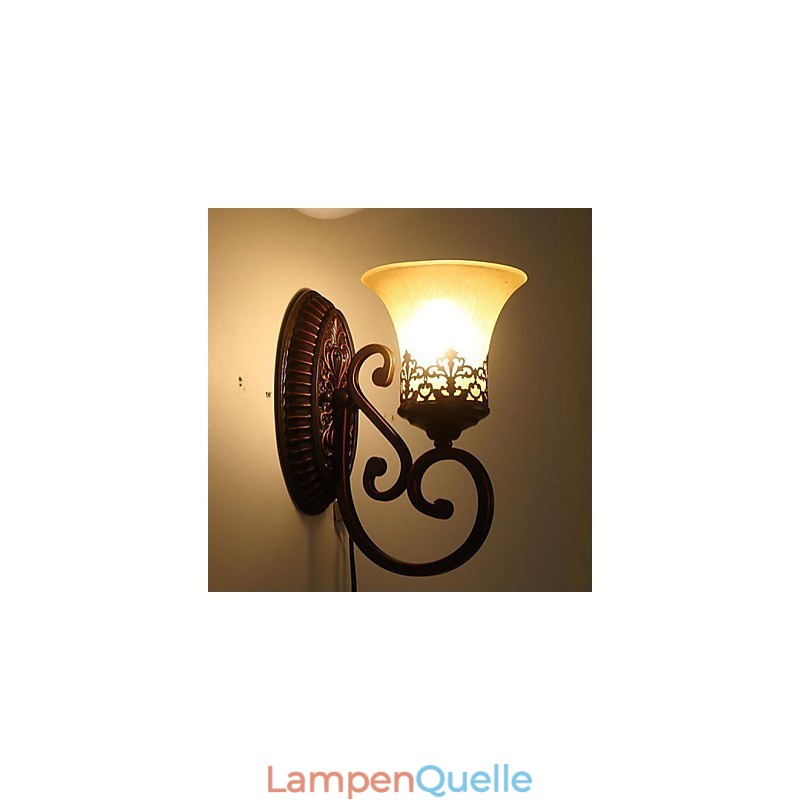 Europa-Typ, der alte Weisen wiederherstellt Schmiedeeisen Schlafzimmer Glas Wandleuchte Licht