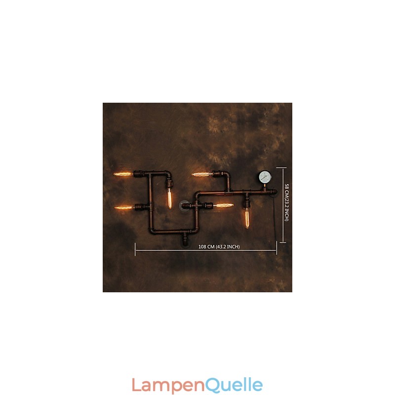 Wandleuchte Wandleuchter 6 Lichter Bronze Finish Industriellen Stil Rustikal Lodge Metall