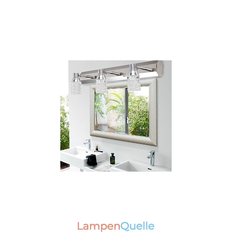 Moderne Wandleuchte mit Glasblasenschirm im Spiegelfrontstil