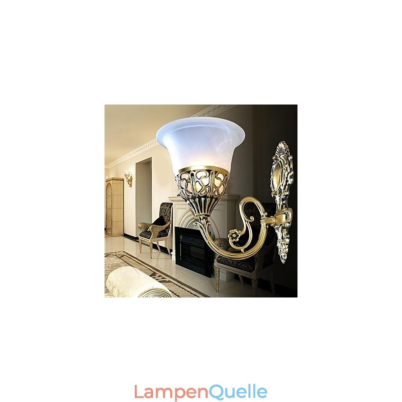 Bronze Wandleuchter Lichter Moiré Glas Europäischen Retro Klassische 220V