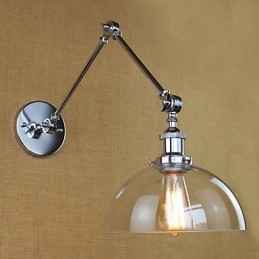 Teleskop-Wandleuchte im Retro-Stil aus Chromglas