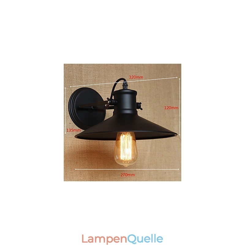 Retro Moderne Kreative Industrielle Wind Schwarz Farbe Shop Lager Bar Cafe Hotel Eisen Wand Lampe