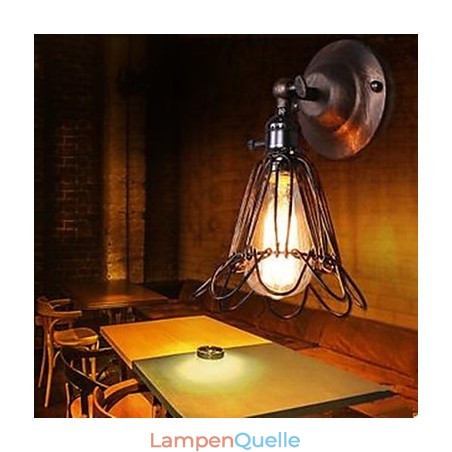 Kleine Käfig-Wandlampe im Industriestil, die alte Wege der Flurlampen und -laternen wiederherstellt Kleine Käfig-Wandlampe im Industriestil, die alte Wege der Flurlampen und -laternen wiederherstellt