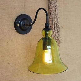 Amerikanischen Ländlichen Landschaft Minimalistischen Blau Glas Dekorative Wand Lampe Wohnzimmer Flur