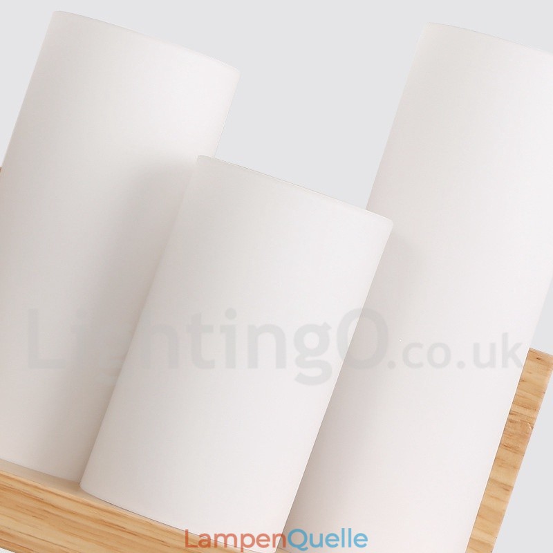 Mini-Stil Wandleuchten mit Glasschirmen Moderne zeitgenössische Holz Bambus Wandleuchte
