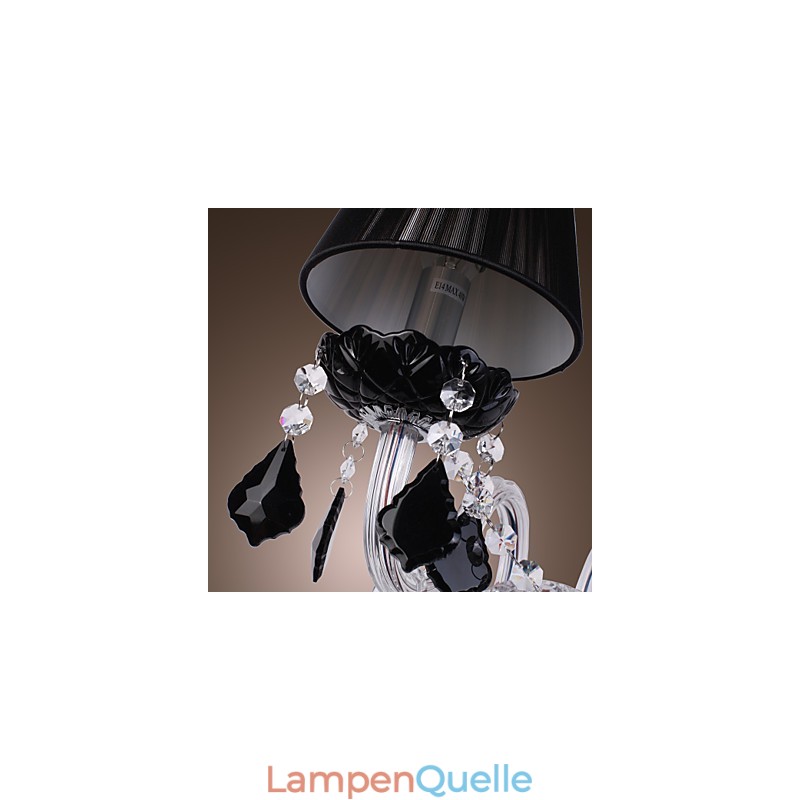 Crystal Wall Light with 2 Lights in Fabric Shade