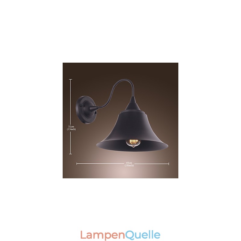 Künstlerische Wandleuchte mit Retro-Metallschirm und Halterung
