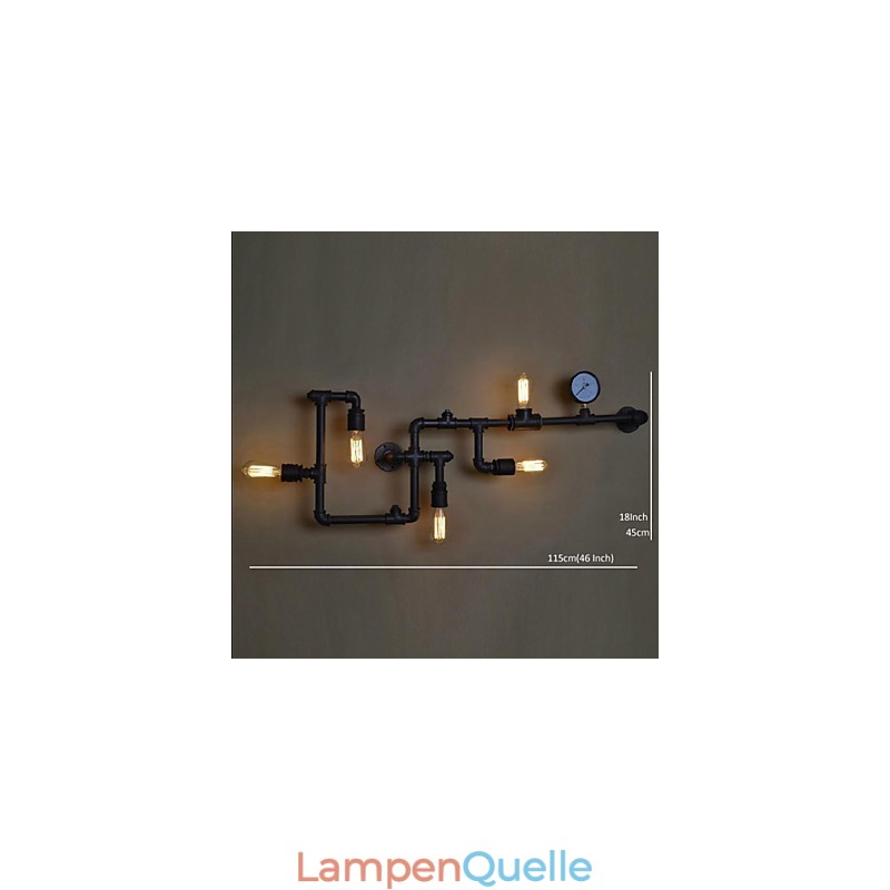Wandleuchter 5 Licht Wasserrohr Eisen Mini-Stil Industrie-Stil Land Metall