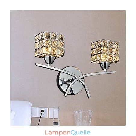 Moderne Kristall-Wandleuchte in 2 Lichtern Moderne Kristall-Wandleuchte in 2 Lichtern