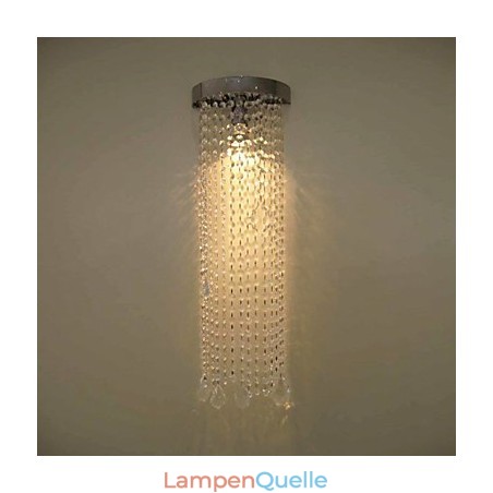 50 W MR16 Wandleuchte mit Chrom-Finish und Kristallketten