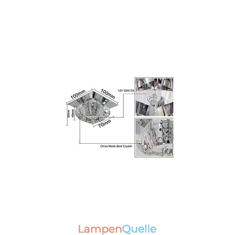 Moderne zeitgenössische Kristall Mini-Stil Unterputz