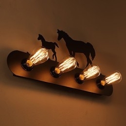Amerikanischen Dorf Pastoralen LOFT Stil Schlafzimmer Gang Eisen Retro Wild Horse Wand Lampen Kostenloser Versand