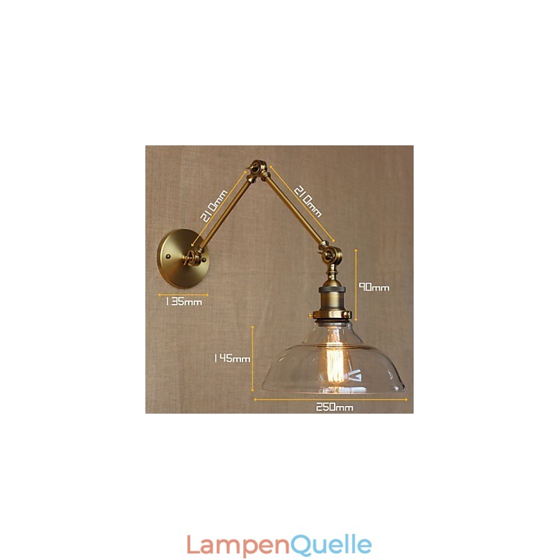 Die LOFT Stil Designer Lampe Moderne Glas Bronze Cafe Dekorative Wand Lampe