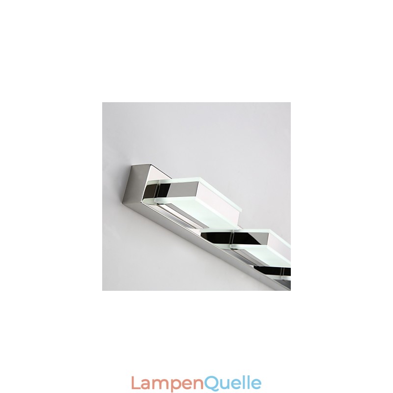 Quadratische Spiegellampe aus Edelstahl und Acryl