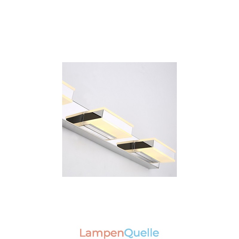 Quadratische Spiegellampe aus Edelstahl und Acryl