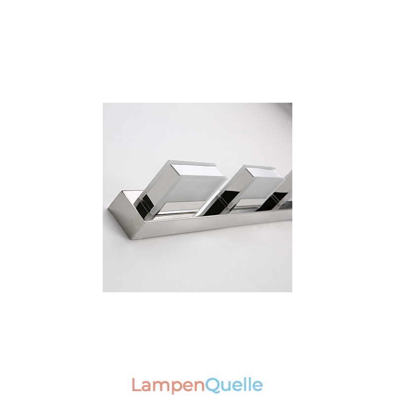 Quadratische Spiegellampe aus Edelstahl und Acryl