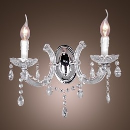 Elegante Kristall-Wandleuchte mit 2 Lichtern