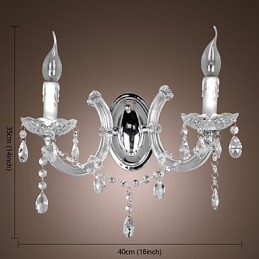 Elegante Kristall-Wandleuchte mit 2 Lichtern
