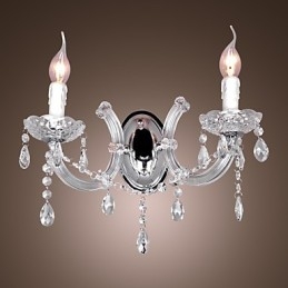 Elegante Kristall-Wandleuchte mit 2 Lichtern