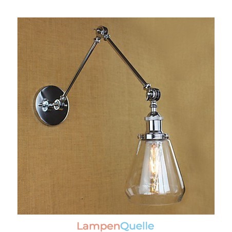 Teleskop-Wandleuchte im Retro-Stil aus Chromglas Teleskop-Wandleuchte im Retro-Stil aus Chromglas