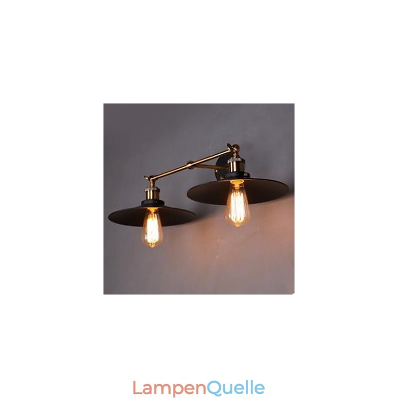 Ländliche Industrielle Retro Wandleuchte Doppelwandleuchte Schwarzer Regenschirm