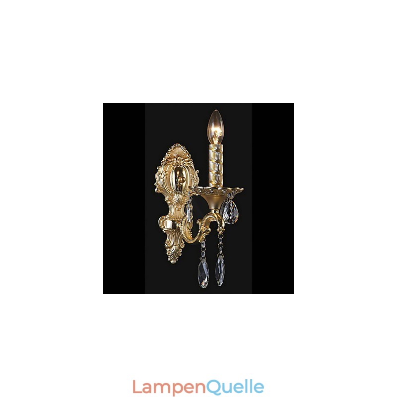 Üppige Kristall-Wandleuchte mit Kerzen-Glühbirne