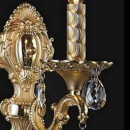 Üppige Kristall-Wandleuchte mit Kerzen-Glühbirne