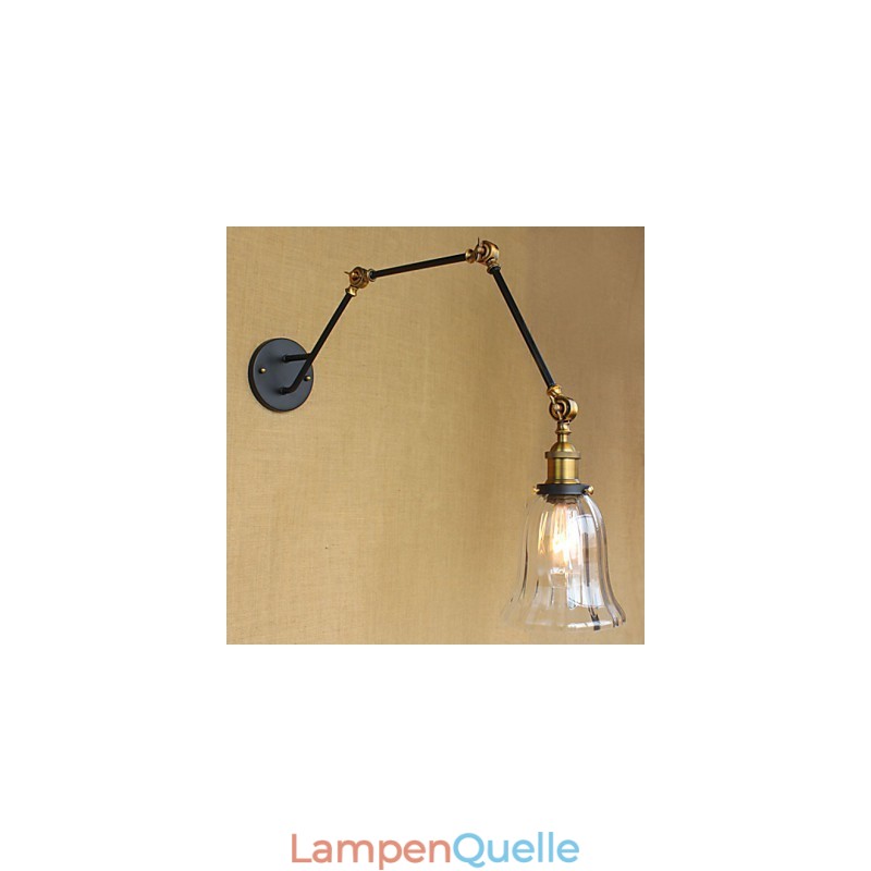 American Country Simple Retro Glass Lampshade Three Adjusting The Length Of The Long Arm Tube Wall