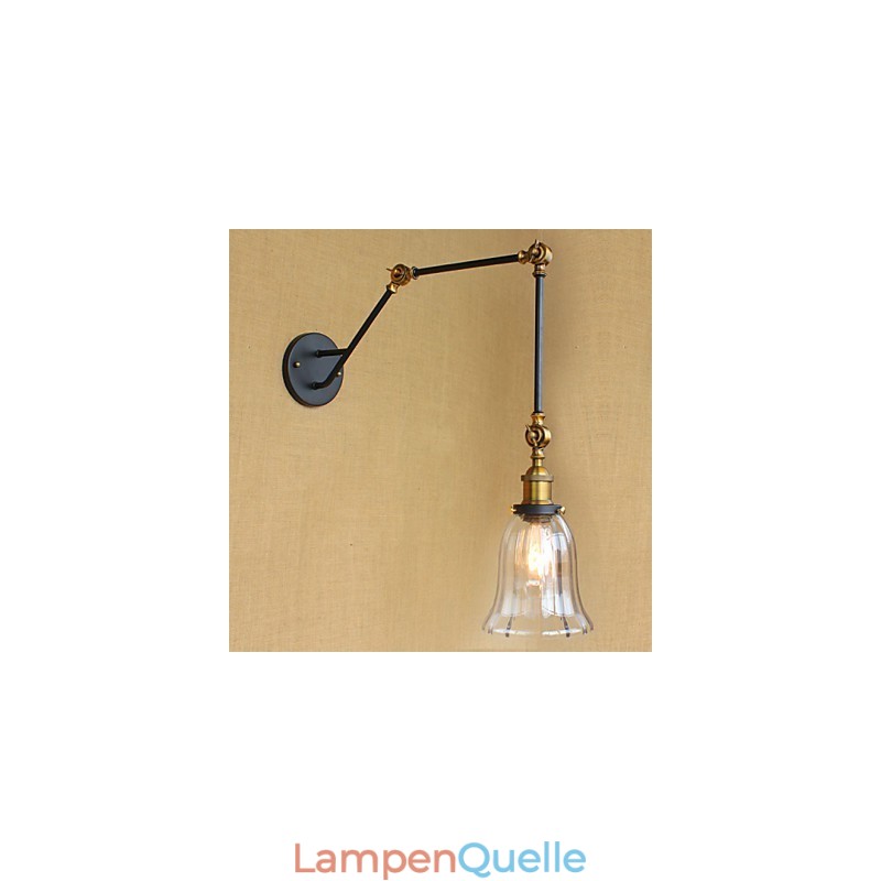 American Country Simple Retro Glass Lampshade Three Adjusting The Length Of The Long Arm Tube Wall