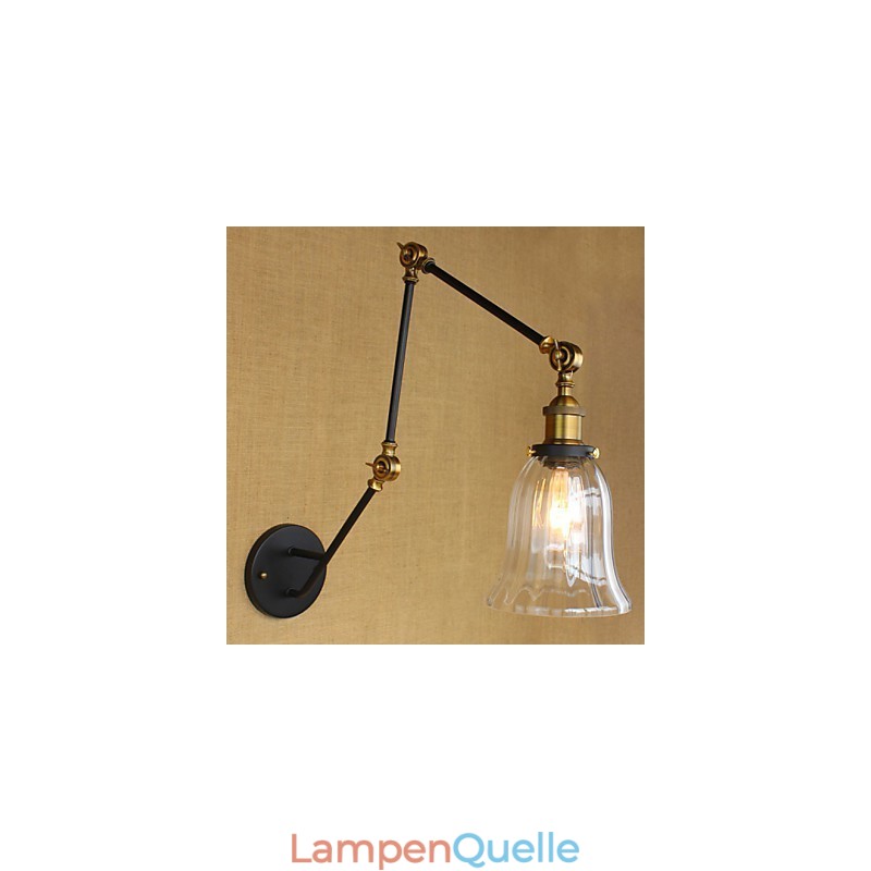 American Country Simple Retro Glass Lampshade Three Adjusting The Length Of The Long Arm Tube Wall