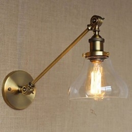 Die Eisen Glas Bronze Messing Arm Stil Retro Kreative Amerikanischen Land Halle Schlafzimmer Wand Lampe