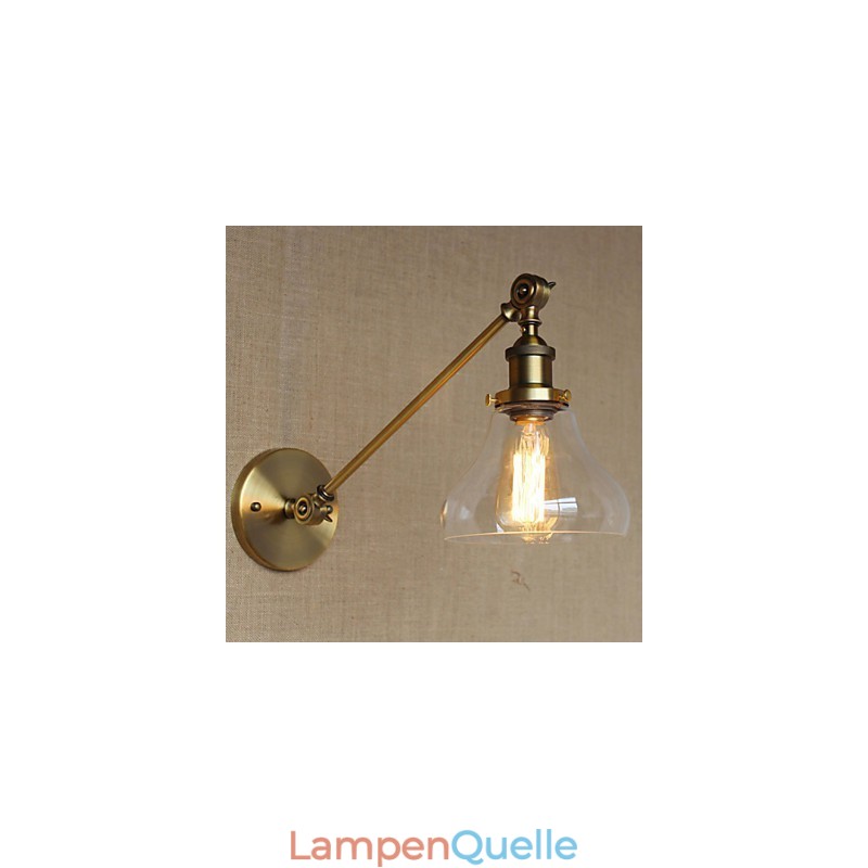 Die Eisen Glas Bronze Messing Arm Stil Retro Kreative Amerikanischen Land Halle Schlafzimmer Wand Lampe