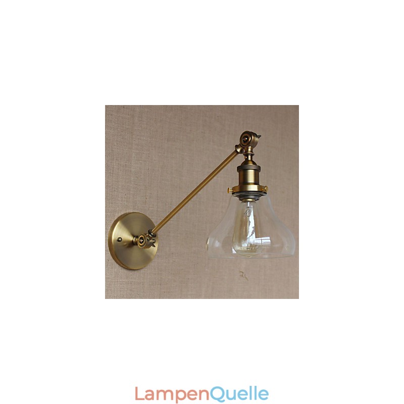 Die Eisen Glas Bronze Messing Arm Stil Retro Kreative Amerikanischen Land Halle Schlafzimmer Wand Lampe