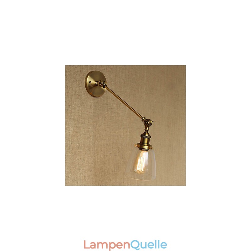 The Iron Glass Bronze Brass Arm Style Retro Creative American Country Hall Bedroom Wall Lamp