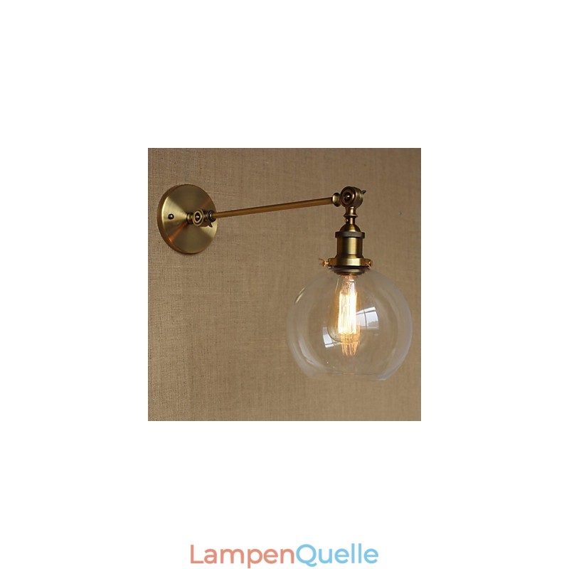 Die Eisen Glas Bronze Messing Arm Stil Retro Kreative Amerikanischen Land Halle Schlafzimmer Wand Lampe