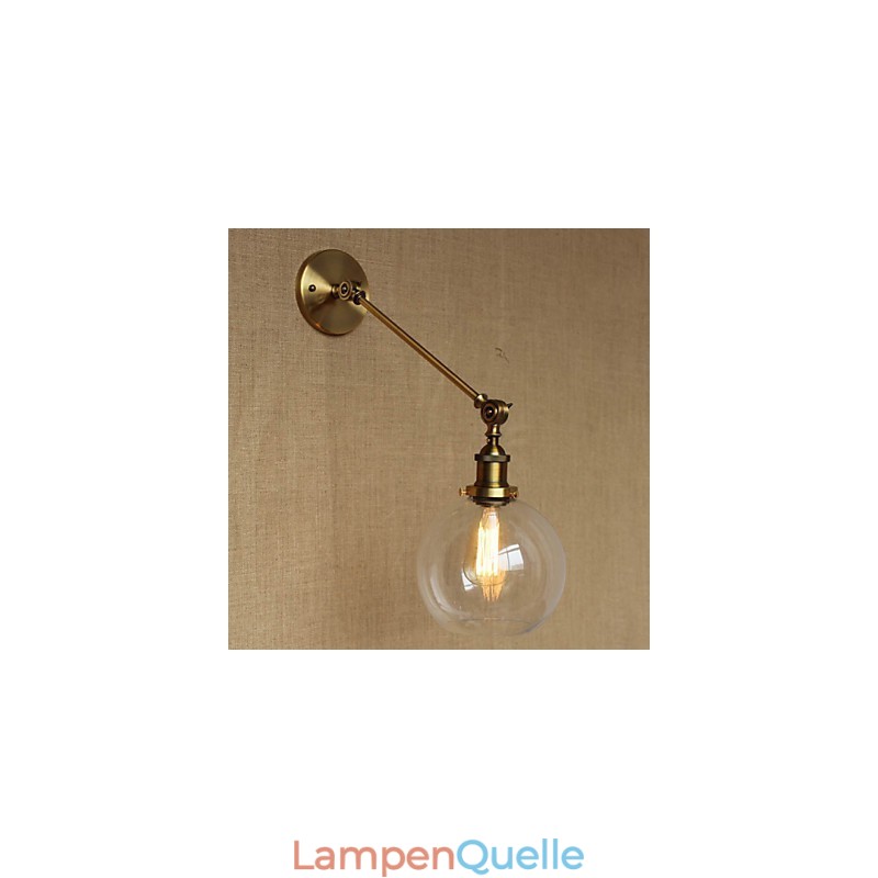 Die Eisen Glas Bronze Messing Arm Stil Retro Kreative Amerikanischen Land Halle Schlafzimmer Wand Lampe