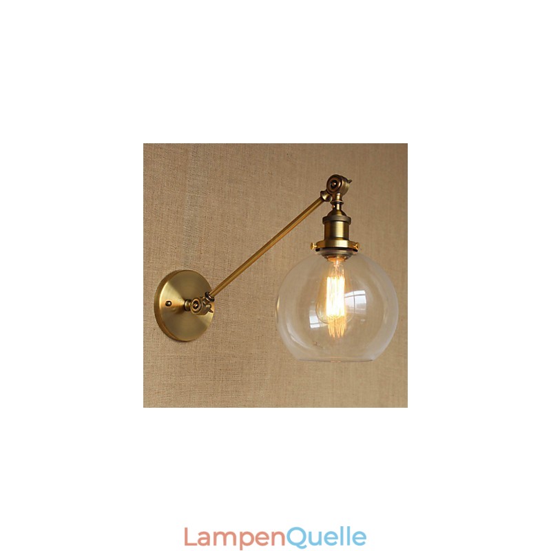 Die Eisen Glas Bronze Messing Arm Stil Retro Kreative Amerikanischen Land Halle Schlafzimmer Wand Lampe