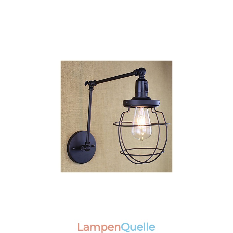 Stil Bett Hotel Restaurant Projekt Eisen Arm Doppel Retro Vintage Schwarz Gürtel Wand Lampe Schalter