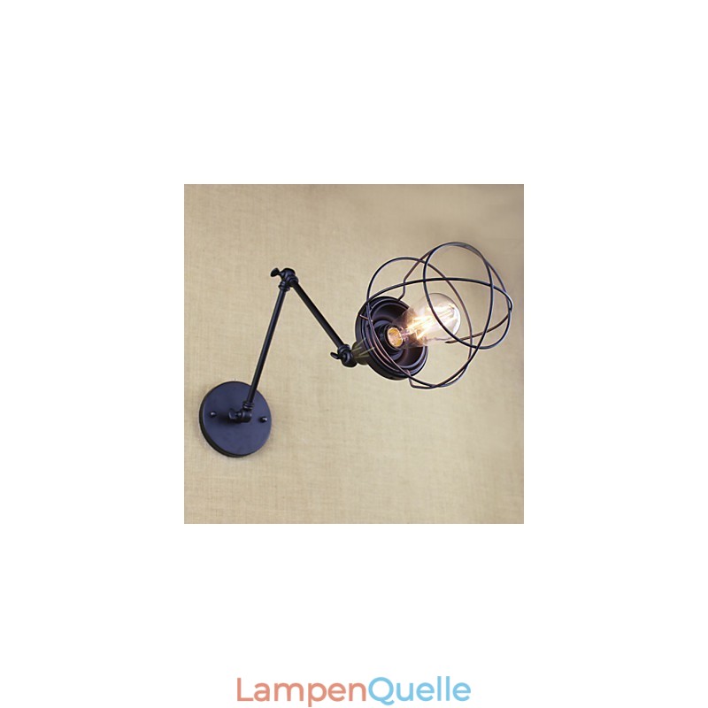 Stil Bett Hotel Restaurant Projekt Eisen Arm Doppel Retro Vintage Schwarz Gürtel Wand Lampe Schalter