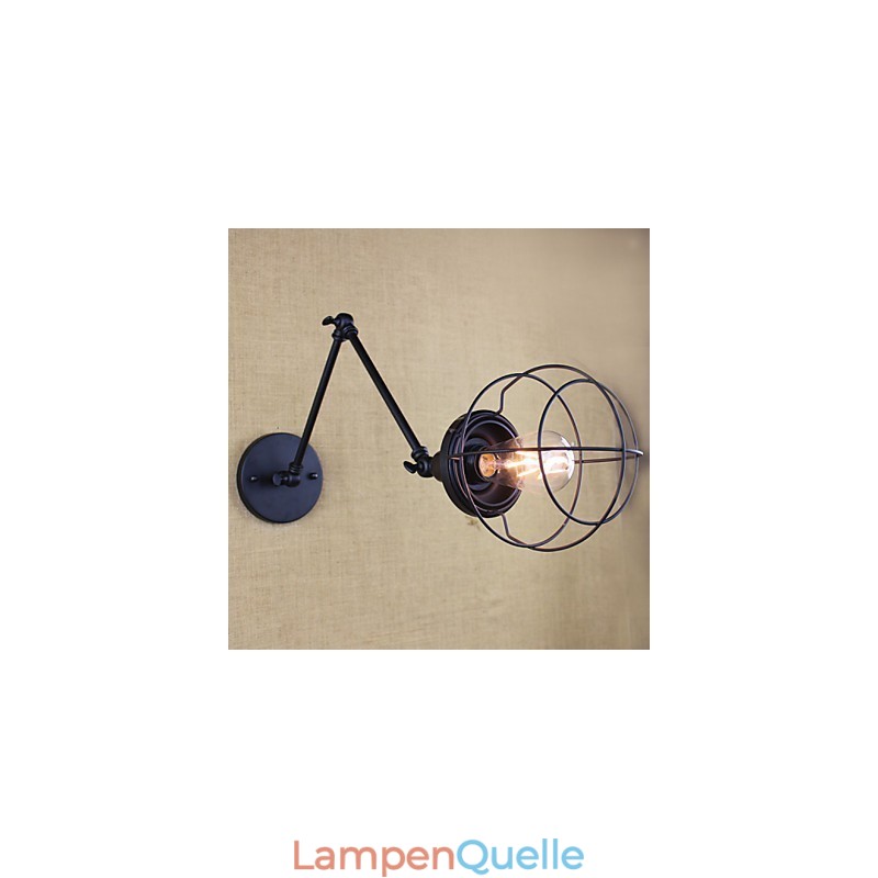 Stil Bett Hotel Restaurant Projekt Eisen Arm Doppel Retro Vintage Schwarz Gürtel Wand Lampe Schalter
