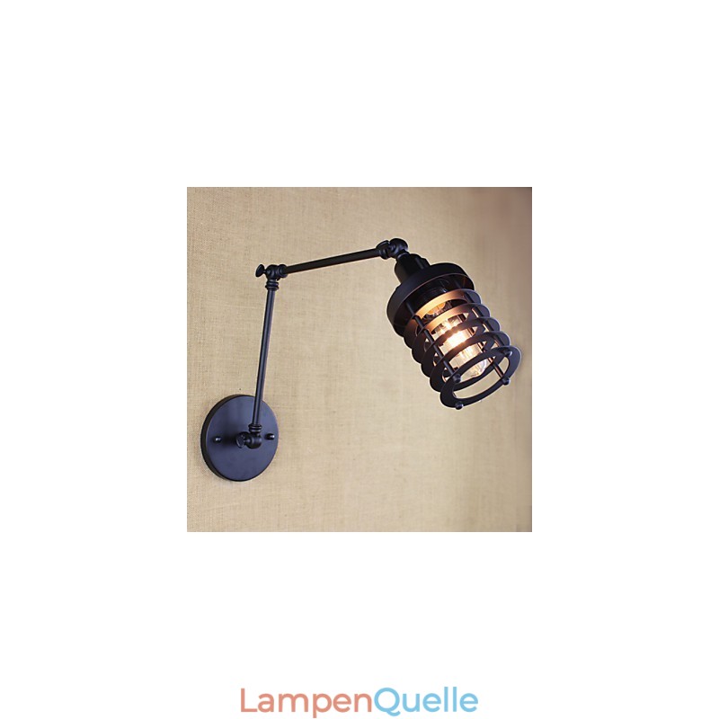 Stil Bett Hotel Restaurant Projekt Eisen Arm Doppel Retro Vintage Schwarz Gürtel Wand Lampe Schalter