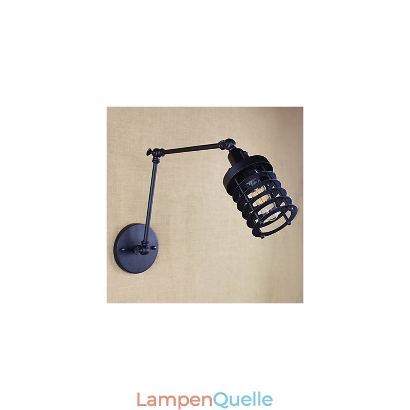 Stil Bett Hotel Restaurant Projekt Eisen Arm Doppel Retro Vintage Schwarz Gürtel Wand Lampe Schalter