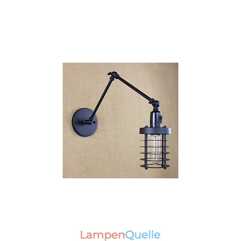 Stil Bett Hotel Restaurant Projekt Eisen Arm Doppel Retro Vintage Schwarz Gürtel Wand Lampe Schalter