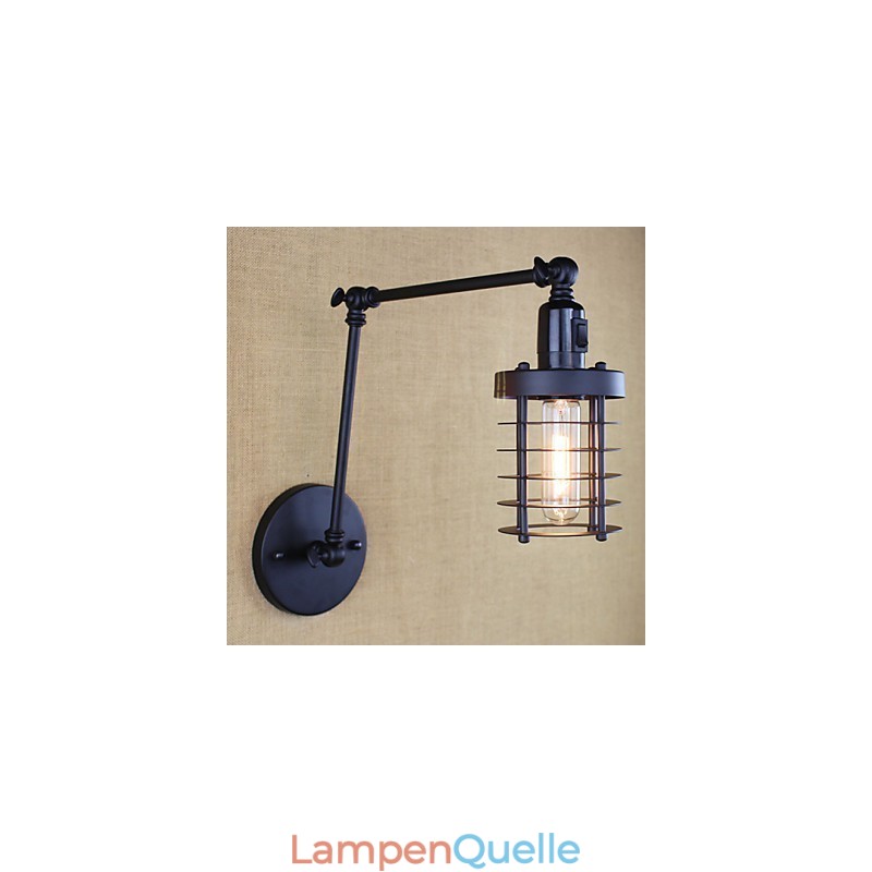 Stil Bett Hotel Restaurant Projekt Eisen Arm Doppel Retro Vintage Schwarz Gürtel Wand Lampe Schalter