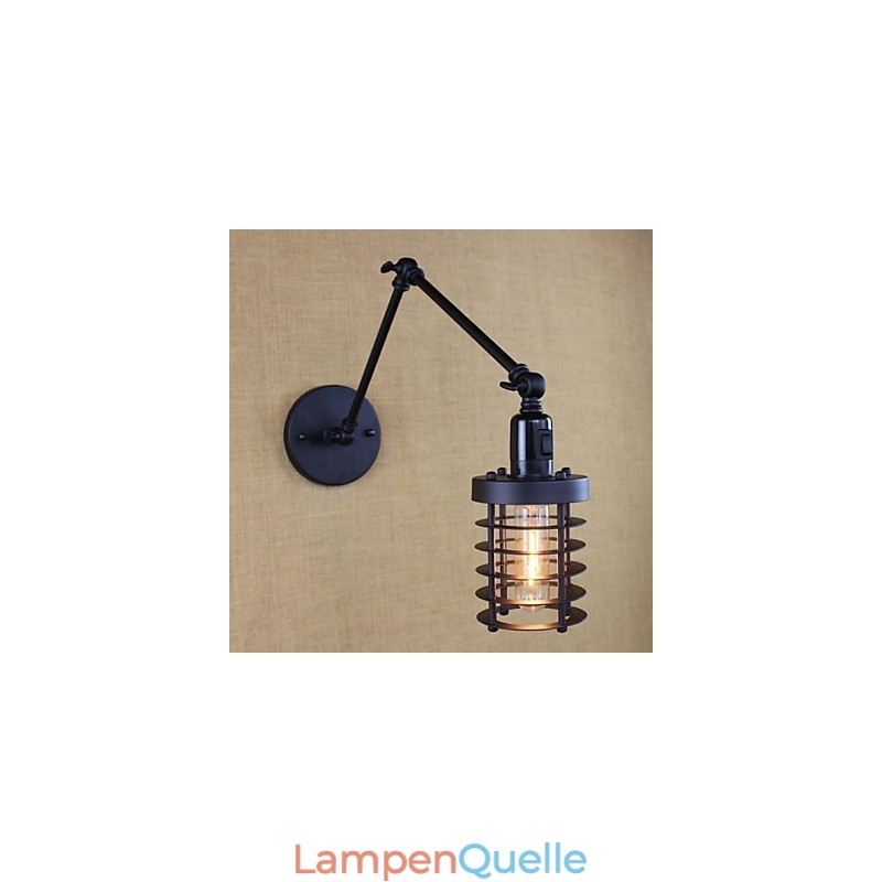 Stil Bett Hotel Restaurant Projekt Eisen Arm Doppel Retro Vintage Schwarz Gürtel Wand Lampe Schalter